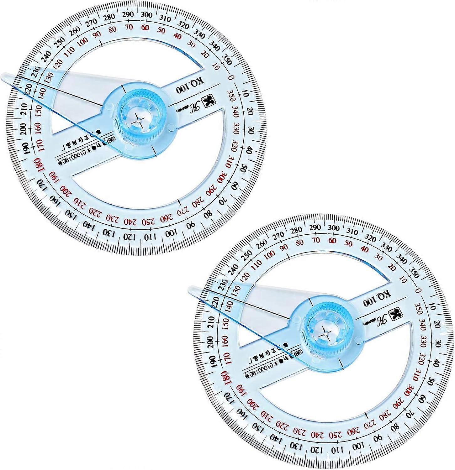 Protractor Angle Measure 2Pcs Protractor Circle Protractor 10cm Plastic Protractor 360 Ruler Measuring Tool for Students