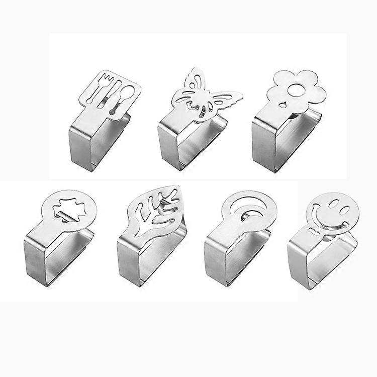 Tablecloth Clips Stainless Steel 7-Pack Rust-Resistant Hollow Cute Pattern