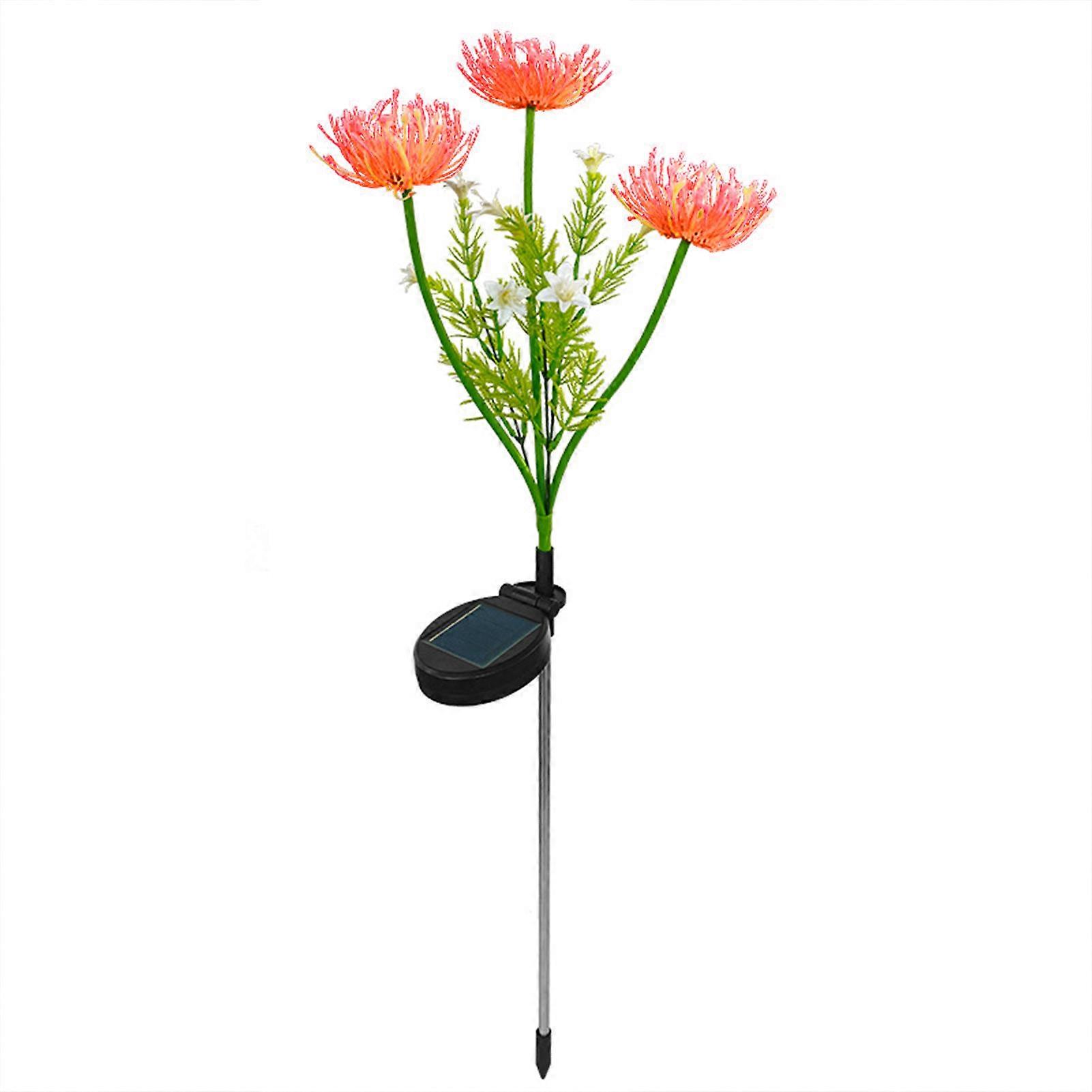 Waterproof Solar Garden Light Auto On/Off No Wiring Required Simple Installation 3 Heads LED Flower Lamp Landscape Ornament