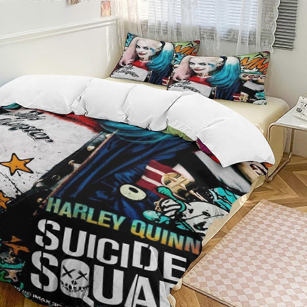 v1974 Bed Sheets Bedding Harley Quinn 3-Piece Bedding Set Soft Warm And Comfortable Bed Set with 1 Duvet Cover And 2 Pillowcases Bed Sheets yuq1974