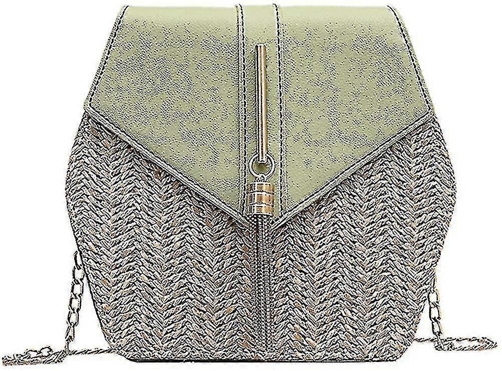 Άχυρο Crossbody τσάντα γυναίκες ύφανση τσάντα ώμου γύρο καλοκαίρι παραλία tote πορτοφόλι και τσάντες για ταξίδια παραλίας (1pc)