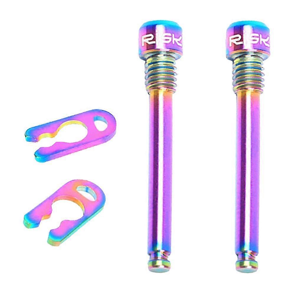 2pcs Bicycle M4 Bolt Threaded Hydraulic Disc Brake Plug Fixed Bolts Colorful