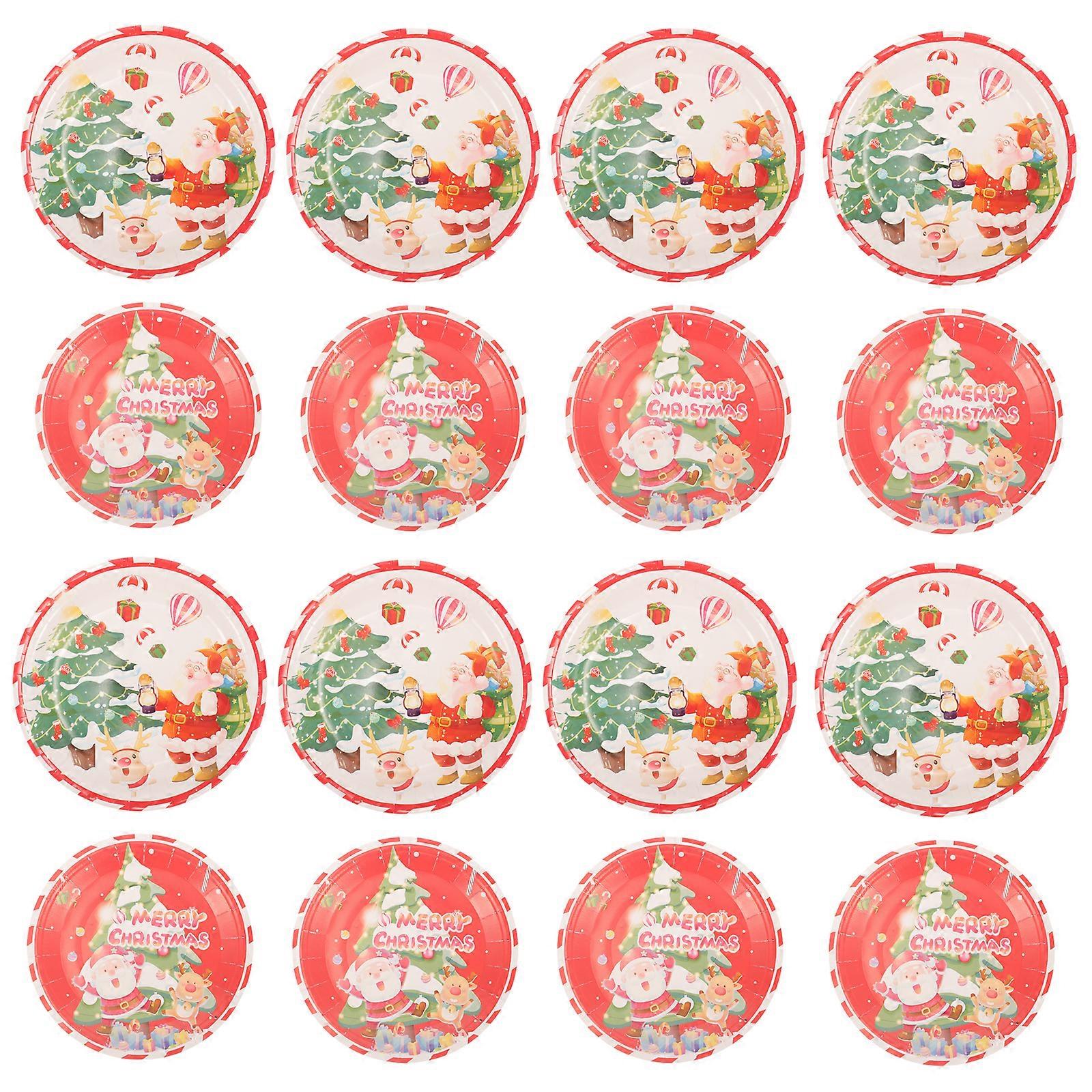 1 Set 20 Stück Weihnachtsmottoparty Pappteller Einwegteller (sortierte Farbe)