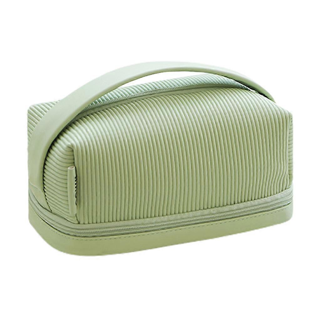 Creamy leather double-layer multi-color large-capacity storage bag for portable travel