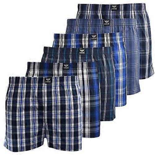 Kandor Mens Daxhe Checked Woven Boxer Shorts (Pack of 6)