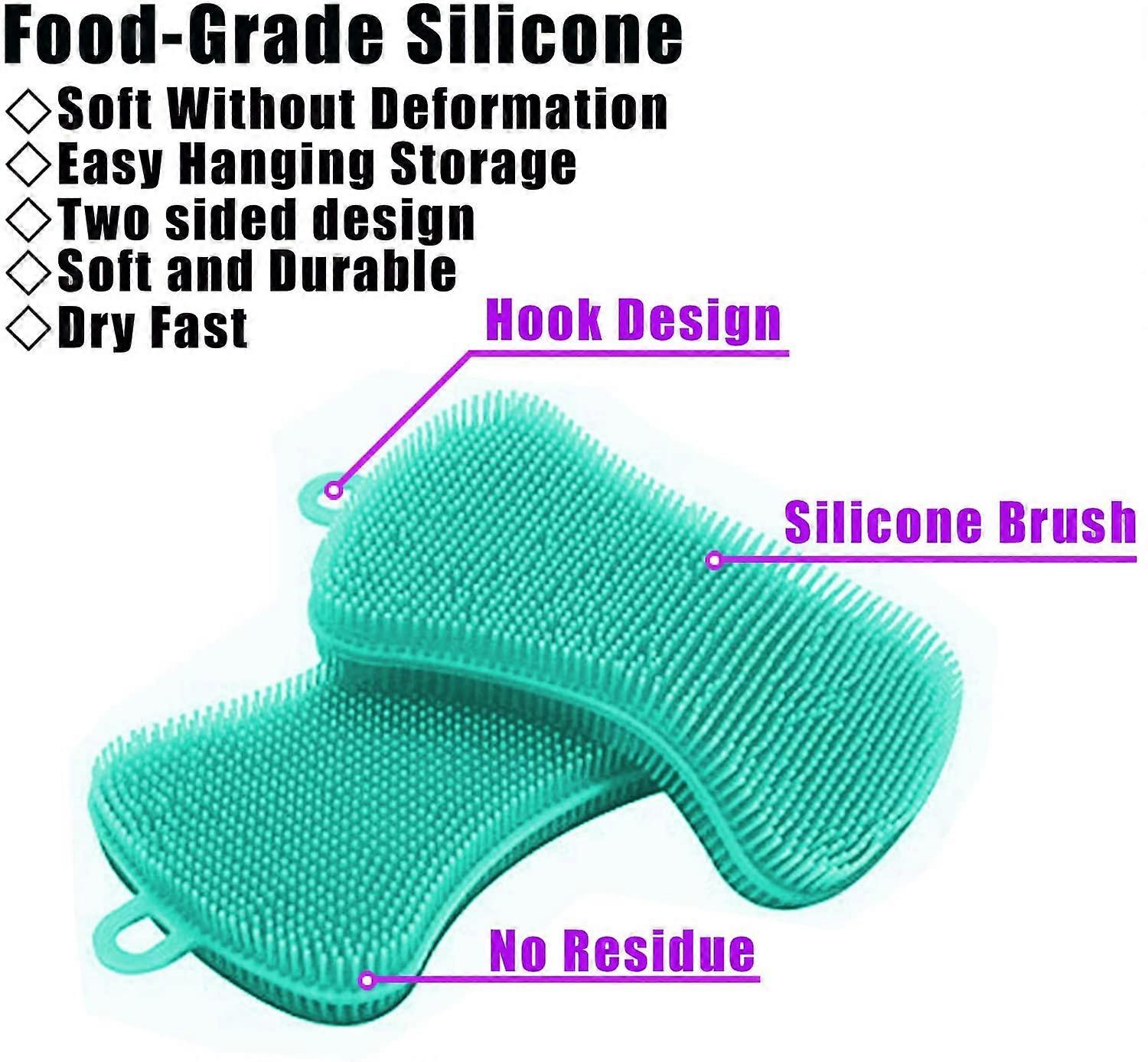 4 عبوات من الإسفنج المصنوع من المطبخ من السيليكون - إسفنج غسيل أطباق متعدد الوظائف ، ألوان متنوعة