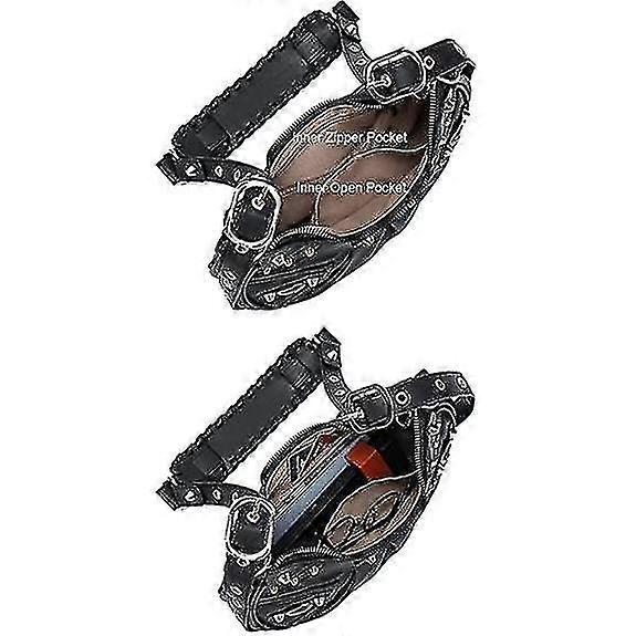 Rivet Detail Leather Shoulder Bag - Small Edgy Faux Leather Bag