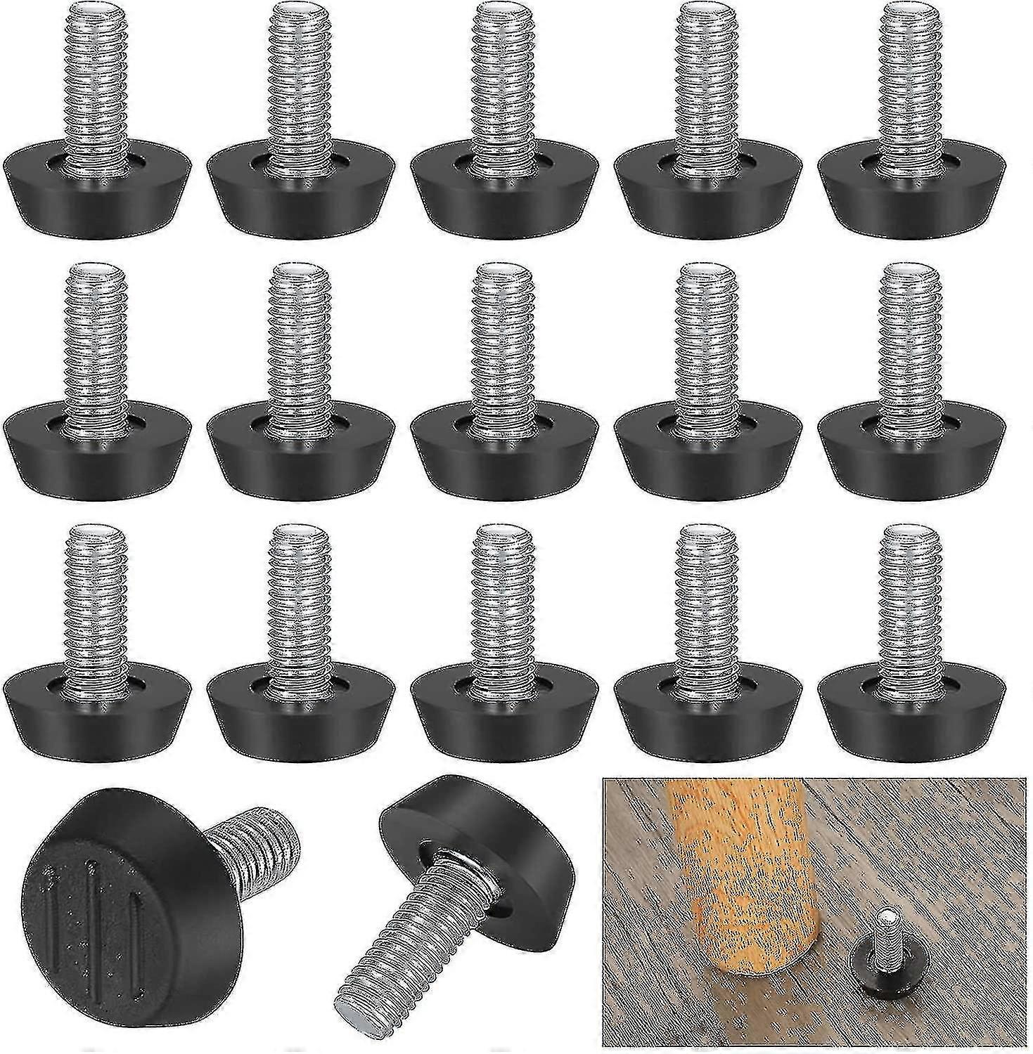 의자 다리를 위한 다리 M6 x 20 x 25mm 나사를 수평하게 하는 20pcs 조정가능한 가구