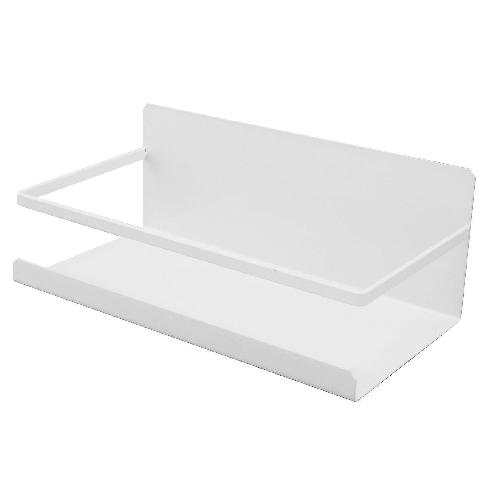 Refrigerator Shelf Single Layer Space Saving Magnetic Spice Rack with 3 Accessories for Refrigerator and Micro Wave Oven C White
