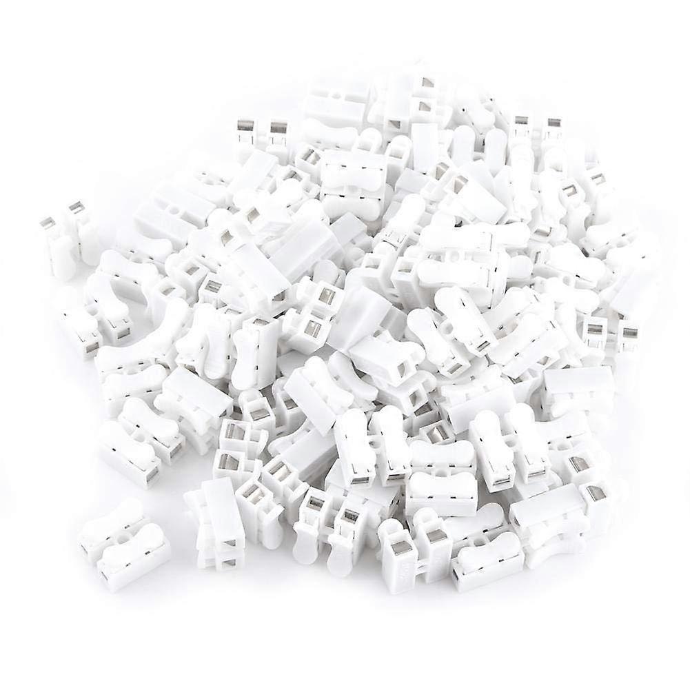 100pcs Spring Connector Terminal, 10A 220V 2 Pin Quick Connector Spring Wire Connector Screw Terminal Blocks