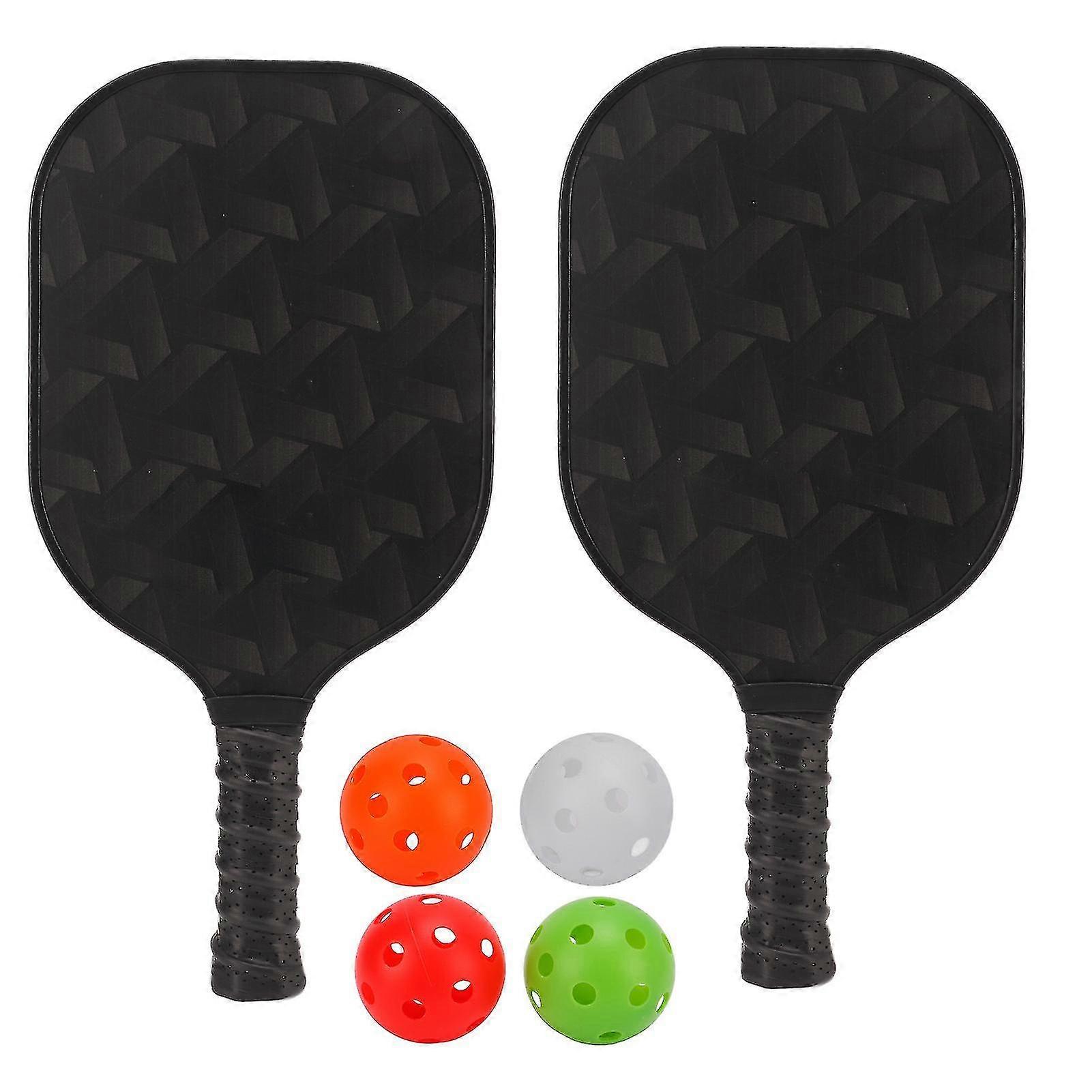 Portable Glass Carbon Fiber PP Core Pickleball Paddle Racket Set with 4 Balls for Training-CE