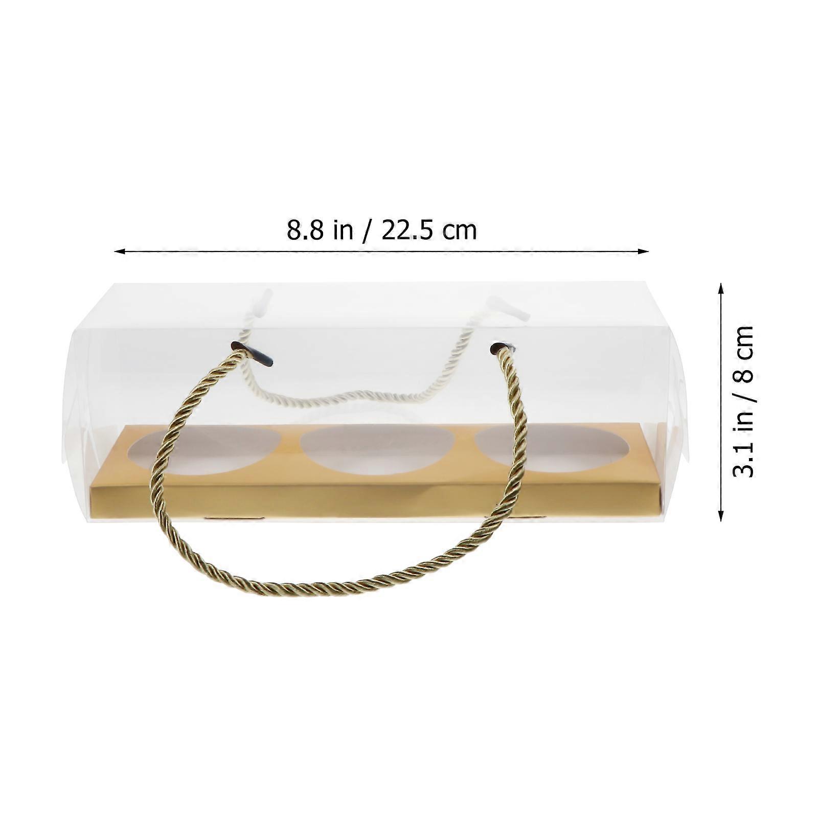 10Pcs Egg-yolk Puff Boxes Portable Cookies Biscuits Case Packaging Boxes for Bakery