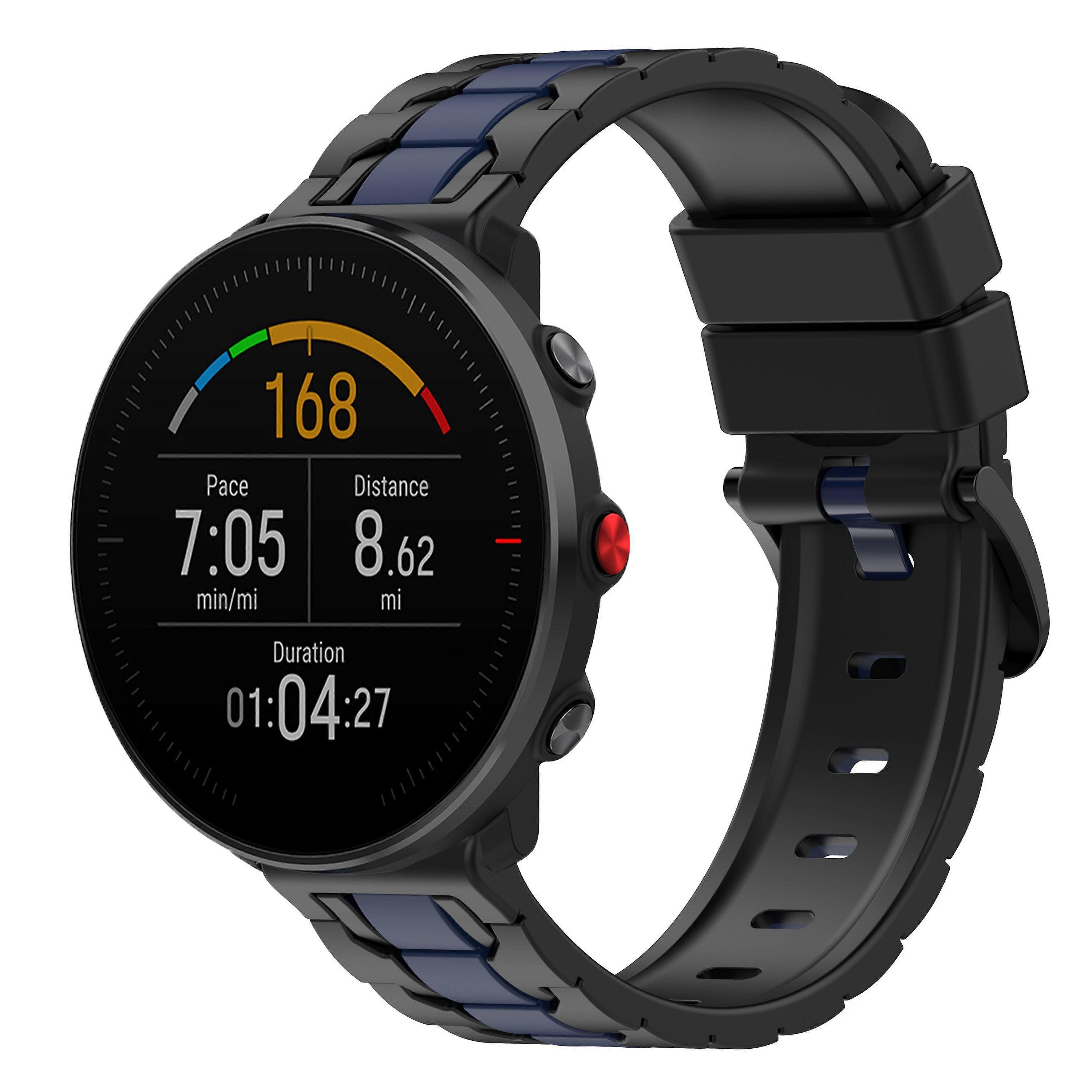 For Polar Ignite/Ignite 2/Unite 20mm Chain Shape Design Silicone Strap Dual Color Replacement Watch Band