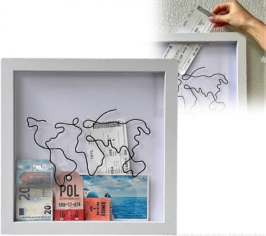 Adventure Archive Box,Keepsake Collector Box,Ticket Shadow Box,Storage Box for Tickets,Postcards, Souvenirs