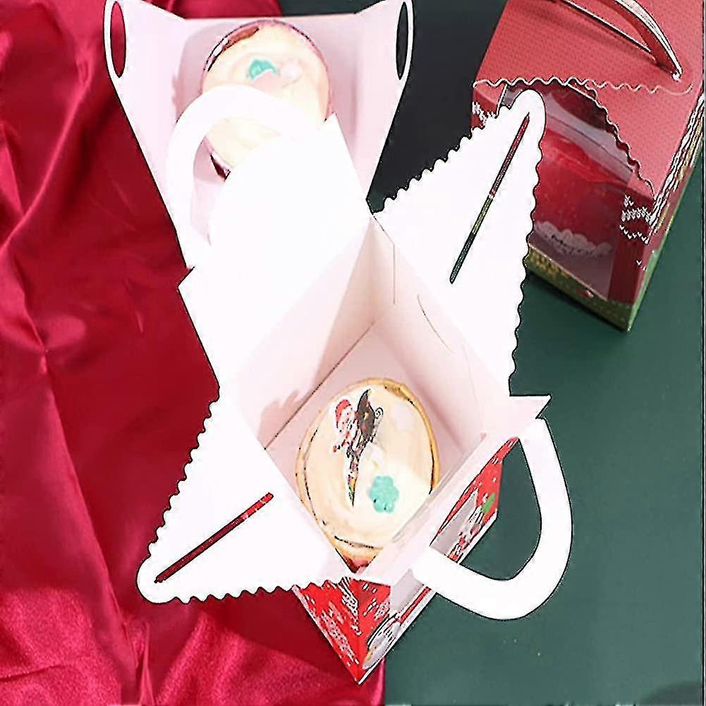 Cupcake Boxes.christmas Single Individual Cupcake Carrier With Window Christmas