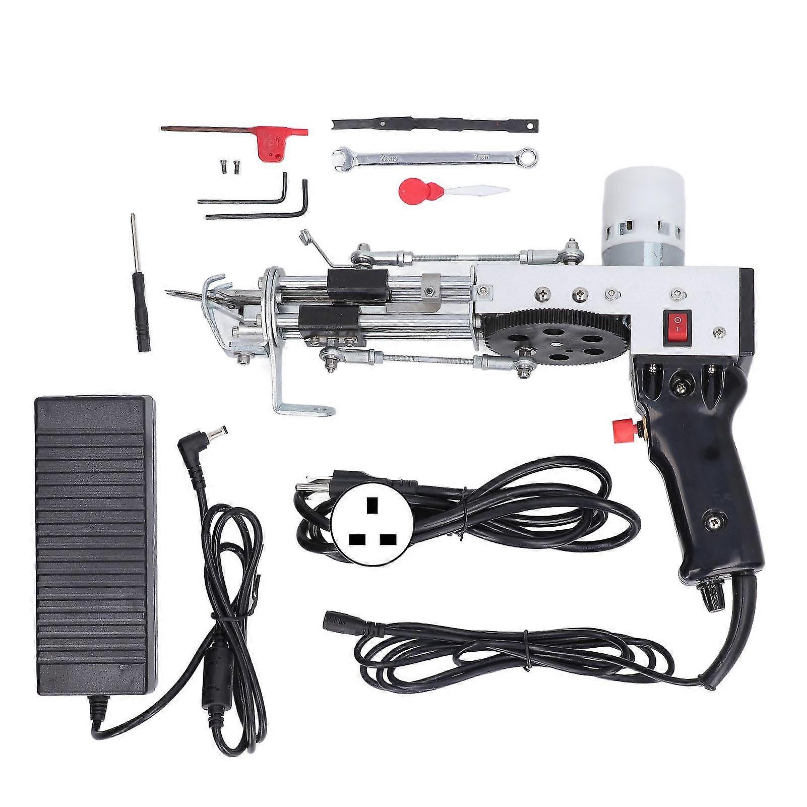 Tufting Gun Kit - Simpy Operated, Black, 100-240V, UK Plug, Overvoltage Overcurrent Protection, for Carpets, Rugs, Pillow Making