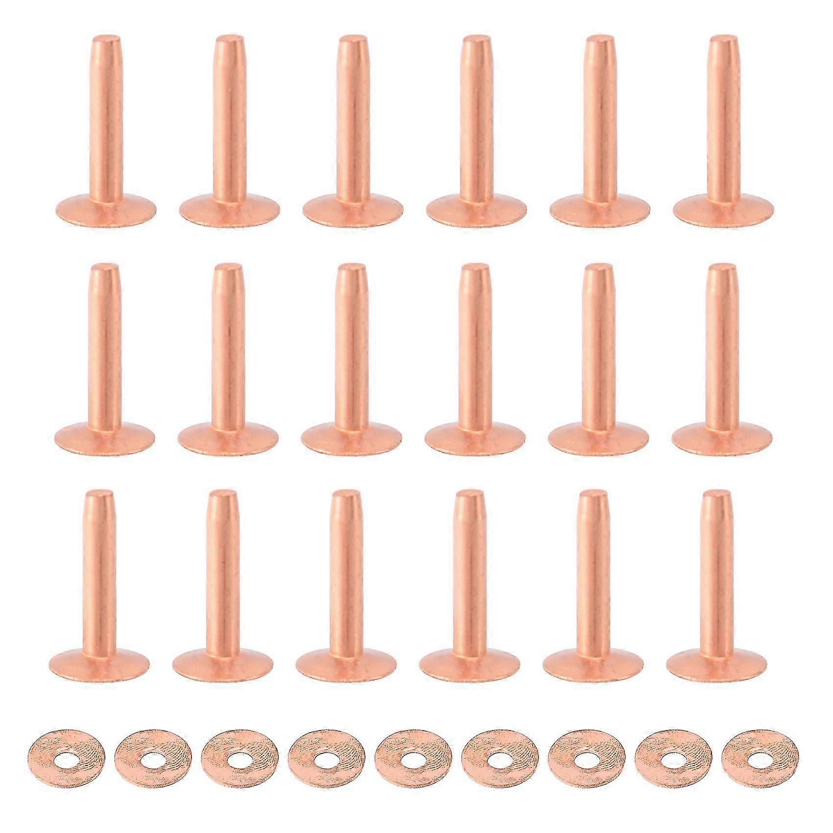 100 Sets Copper Rivets and Burrs Washers Leather Copper Rivet Fastener for Wallets Collars Leather