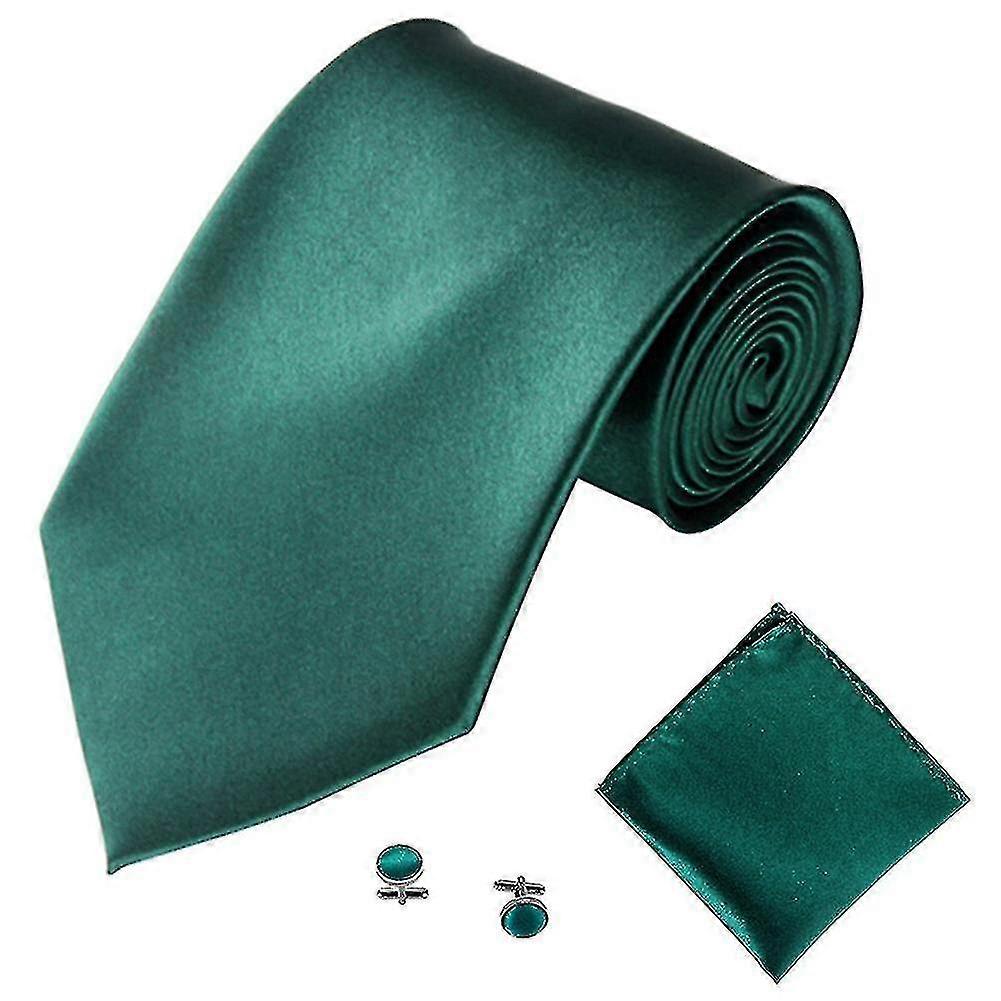 Herremode Ensfarvede dragter Slips Halskæde Manchetknapper Hanky Set Tuxedo Suit