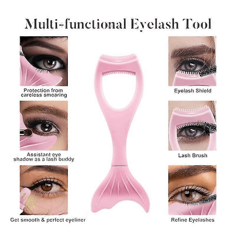 3-In-1 Makeup Lash Tool Silicone Upper and Lower Mascara Applicator Lash Guard Reusable Eye Makeup Tool with Eyeliner