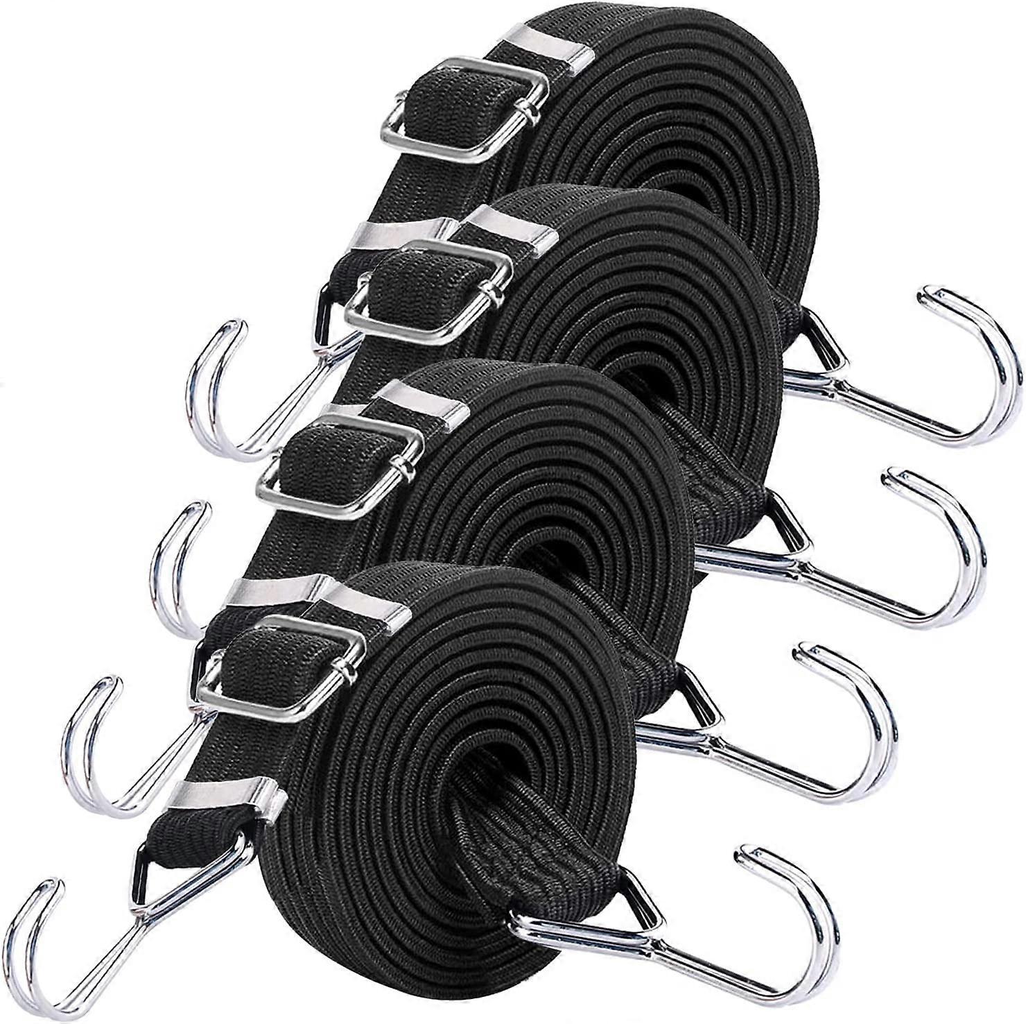 4 Pieces Bungee Cords with Hooks, 3 m Bungee Cords with Hooks with Hooks, Bike, Car Transport, Rally Tool