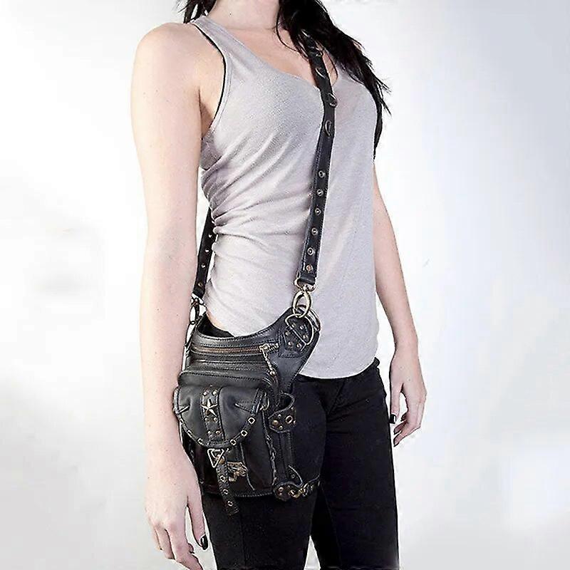 Leather Steam Punk Gothic Shoulder Waist Thigh Messenger Retro Women Bag