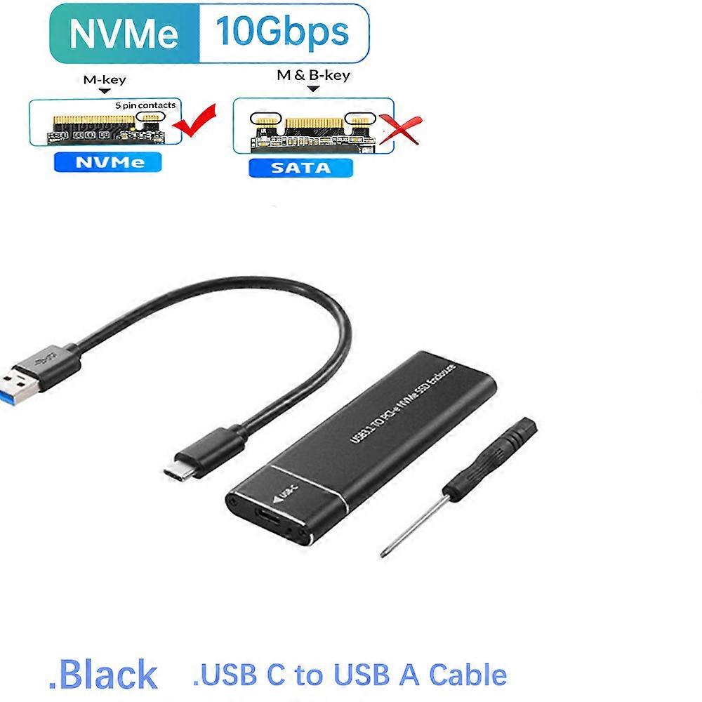 USB 3.1 to M.2 NVME PCIe SSD Enclosure, NVME M-Key to Type C Adapter Case For nvme SSD, 10Gbps Gen 2 USB3.1 to M.2 SSD Case box