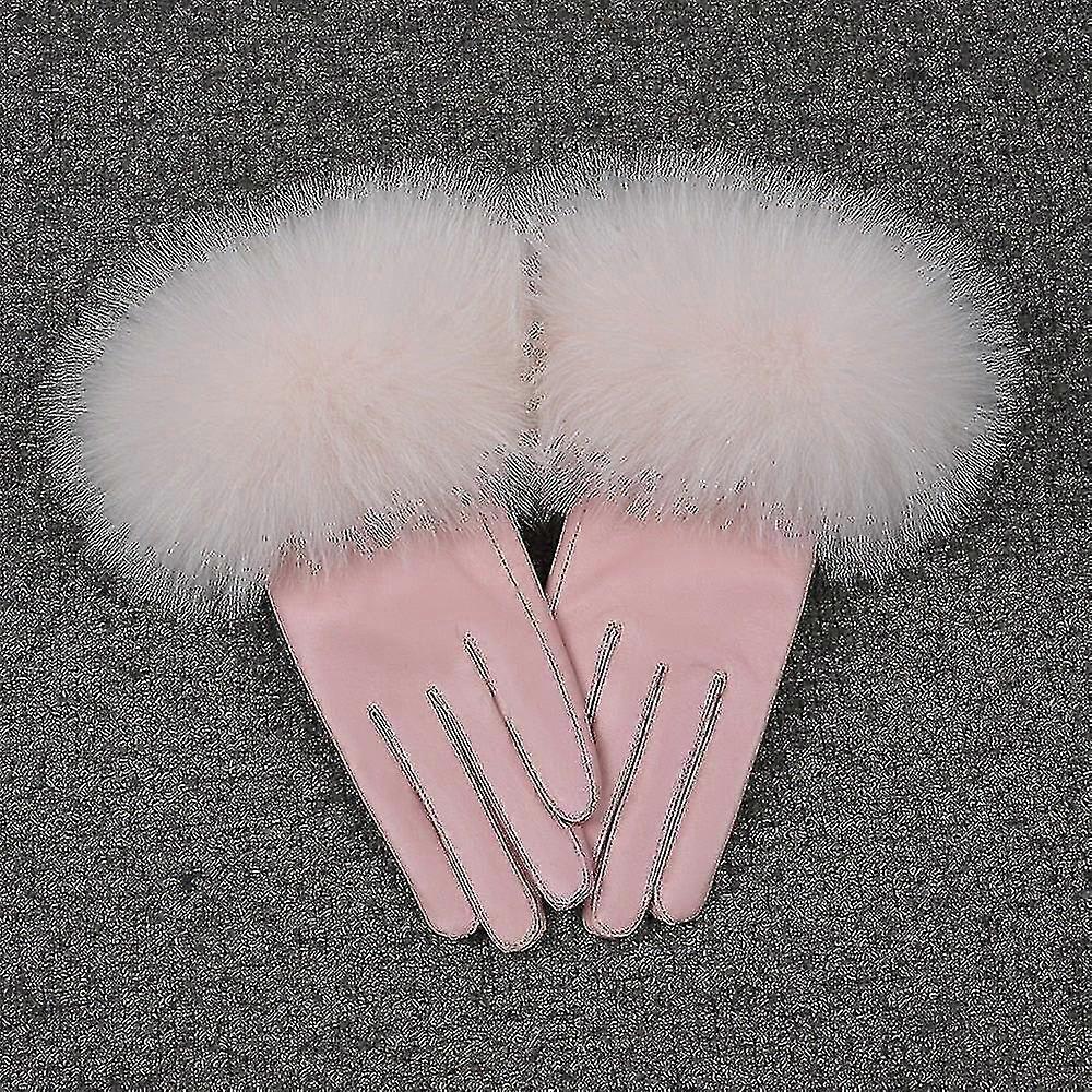 kvinners vinter varm saueskinn &rev pels hansker