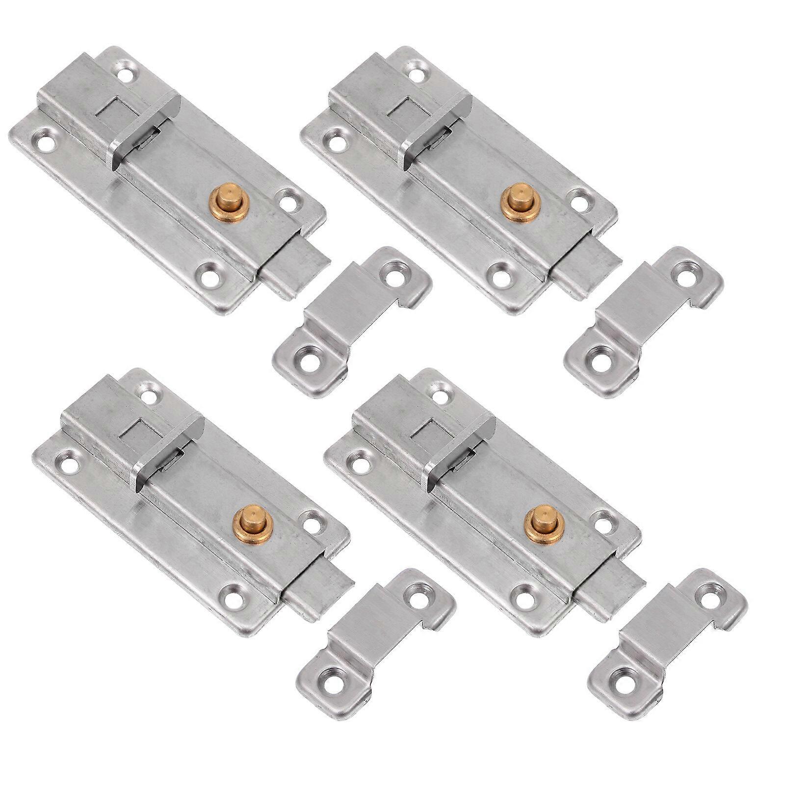 4 Pcs Automatic Door Lock Hasp Lock Door Sliding Lock Safety Door Flip Sliding Bolt Door Lock Gate Sliding