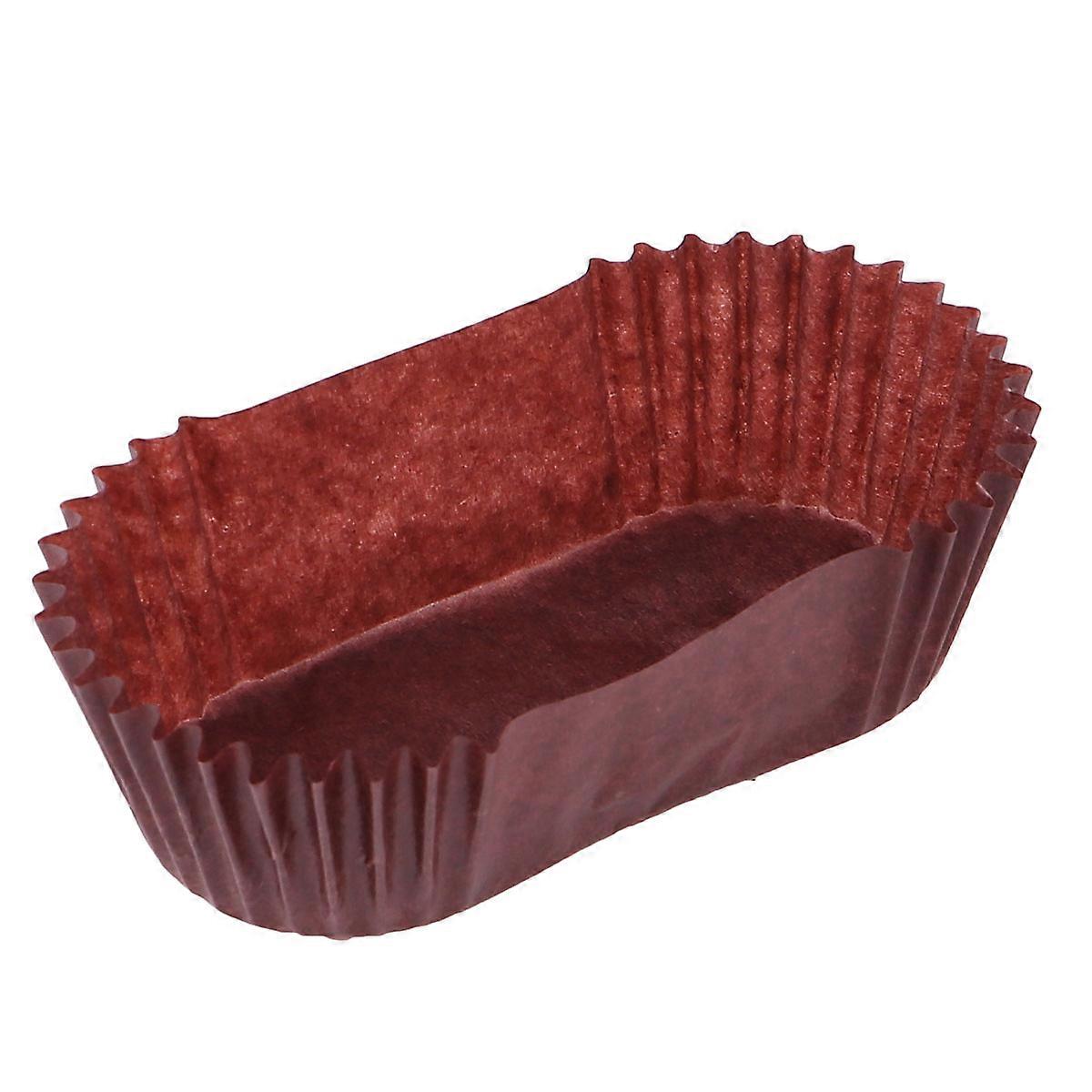 Oval Cake Paper Tray Boat Shape Paper Cups High Temperature Cake Cup Bread Baking Cups Safe Grease Proof Cupcake Liners Perfect Cups for Cake Balls Mu