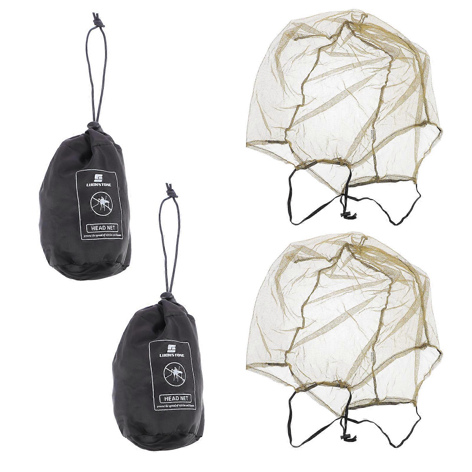 2pcs Outdoor Mosquito Head Net Hat Insect Protector Breathable Net for Head