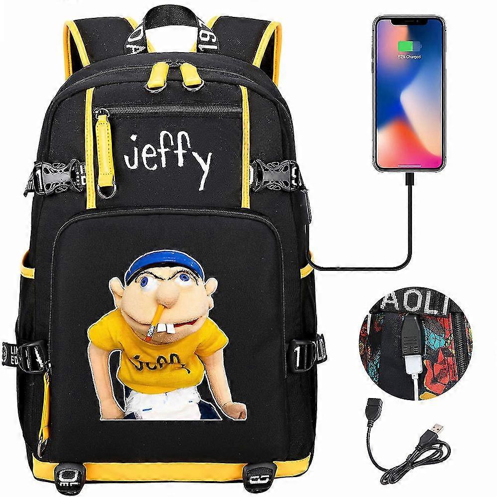 Jeffy Print School Bag: Εφηβικό φοιτητικό σακίδιο για άνδρες και γυναίκες - Casual Travel Backpack