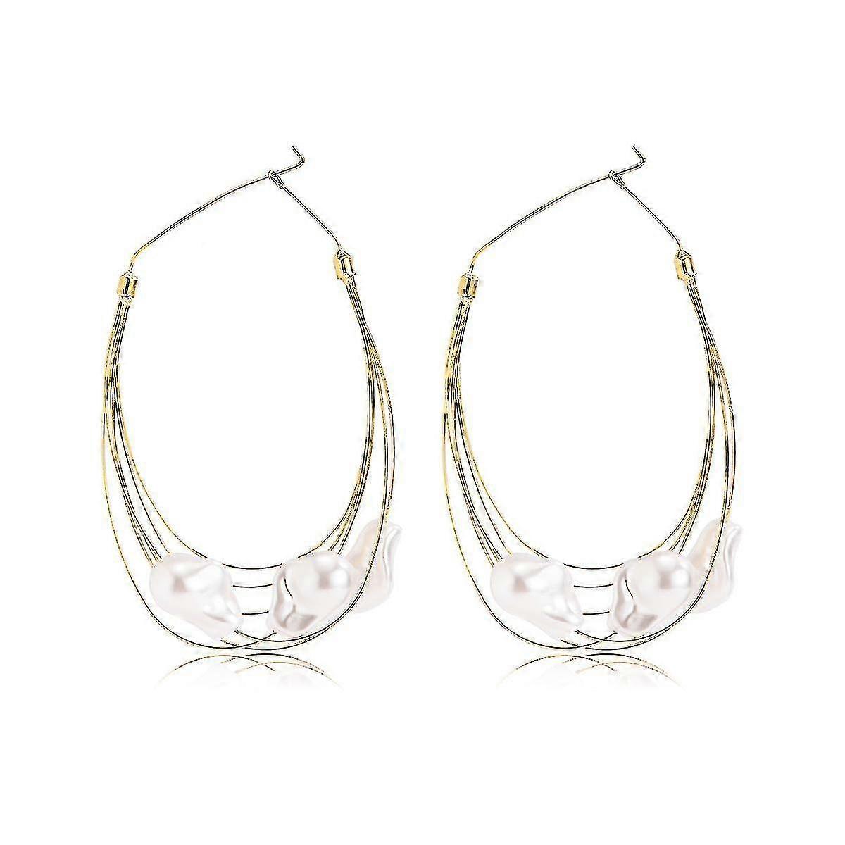 Baroque Style Handmade Geometric Gold Earrings