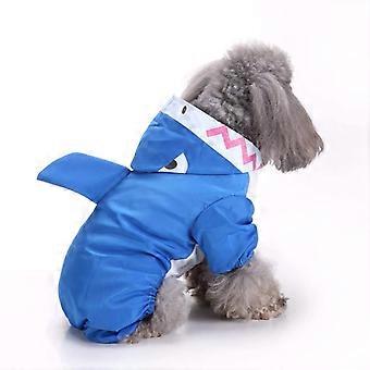 Dog Raincoat Rain Jacket for Dogs Pet Raincoat Reflective Waterproof Dog Clothes Blue Size