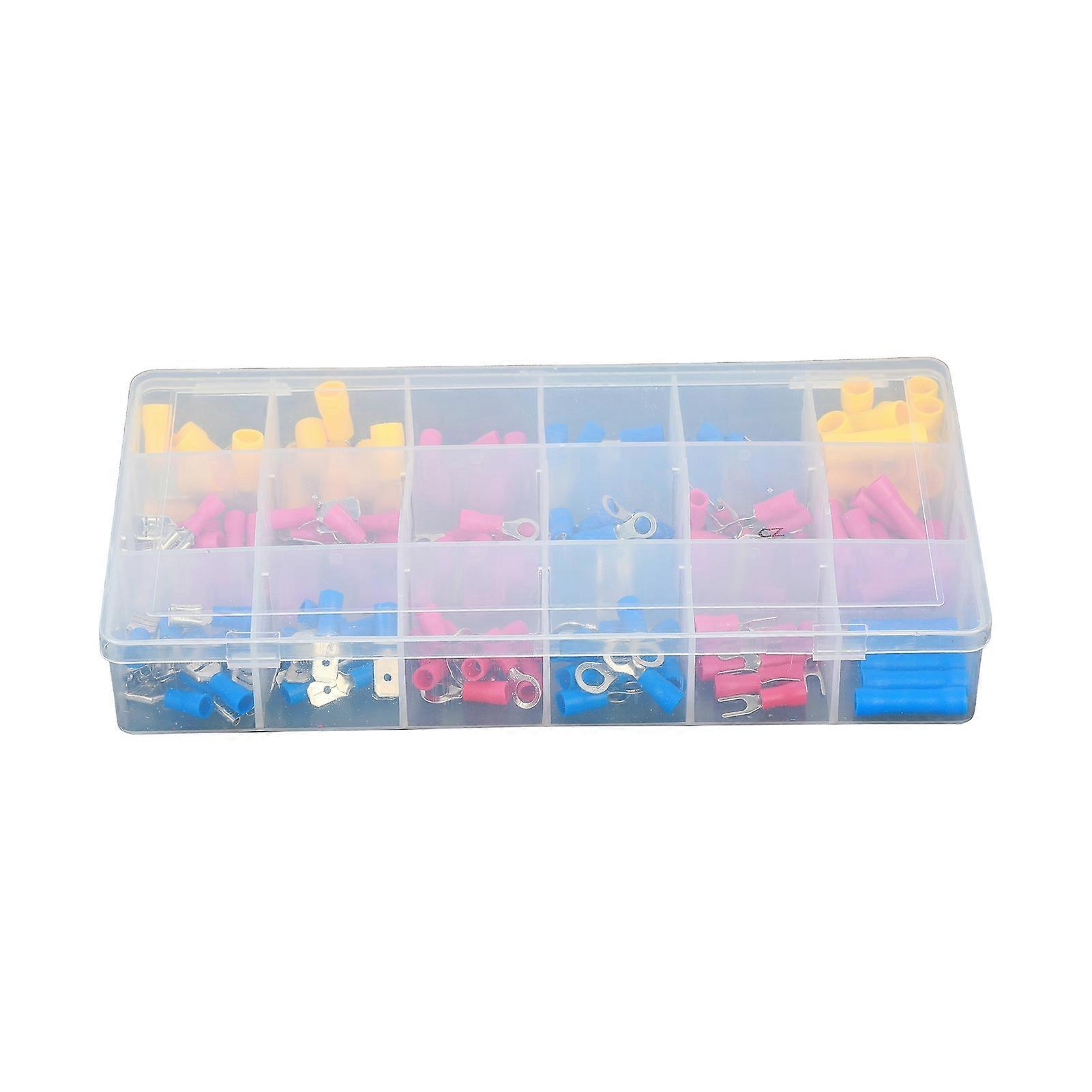 175Pcs Cold Pressed Terminal Male Female Ring Fork Sheet Shape Electrical Wire Connector Assorted Kit for Automobile JIKAIX