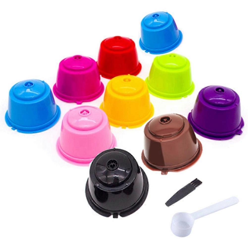 10Pcs/Set Reusable Coffee Capsule Plastic Refillable Compatible for Dolce-Gusto Coffee Filter Baskets Capsules Color