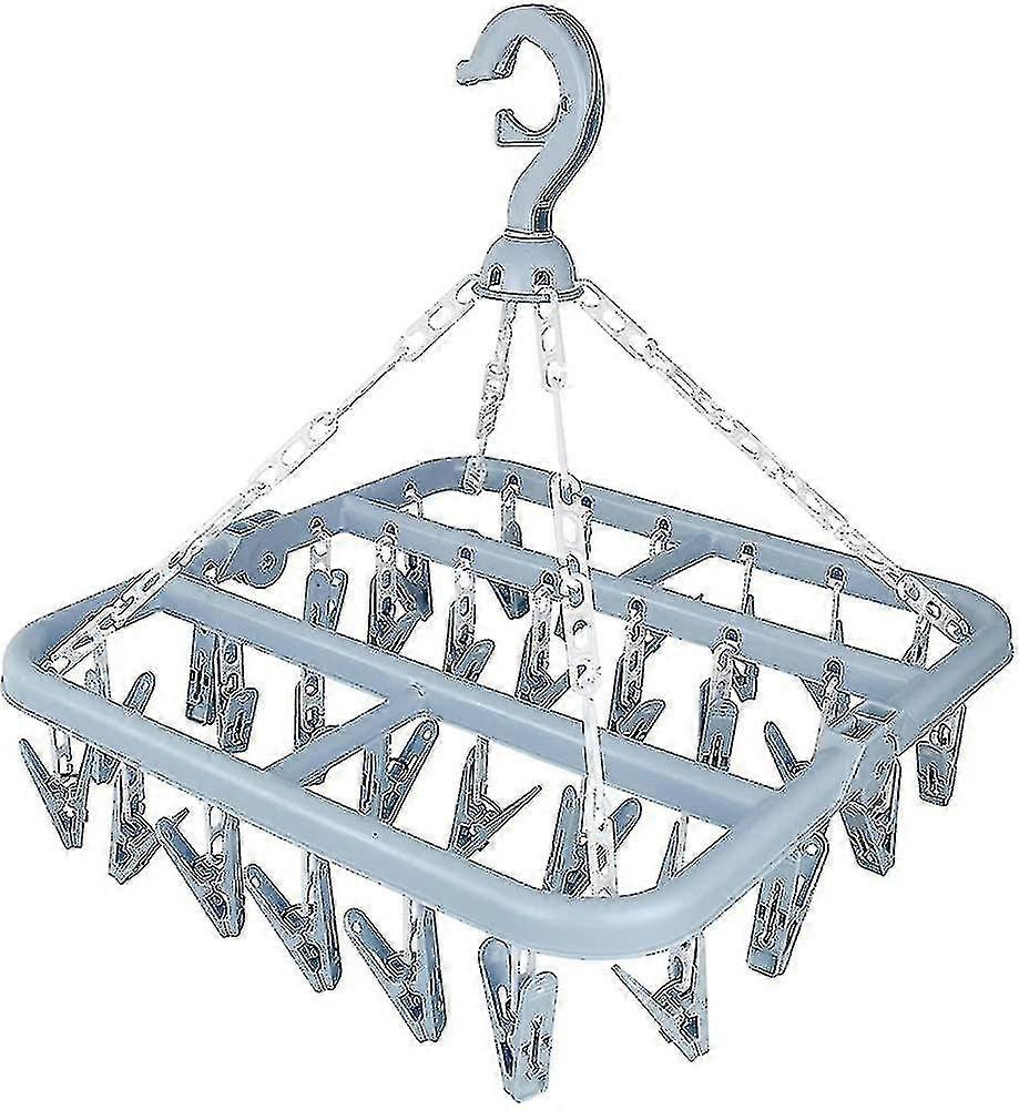 32 Peg Sock Drying Rack. Underwear Hanger. Rotary Hook Peg Hanger For Socks.