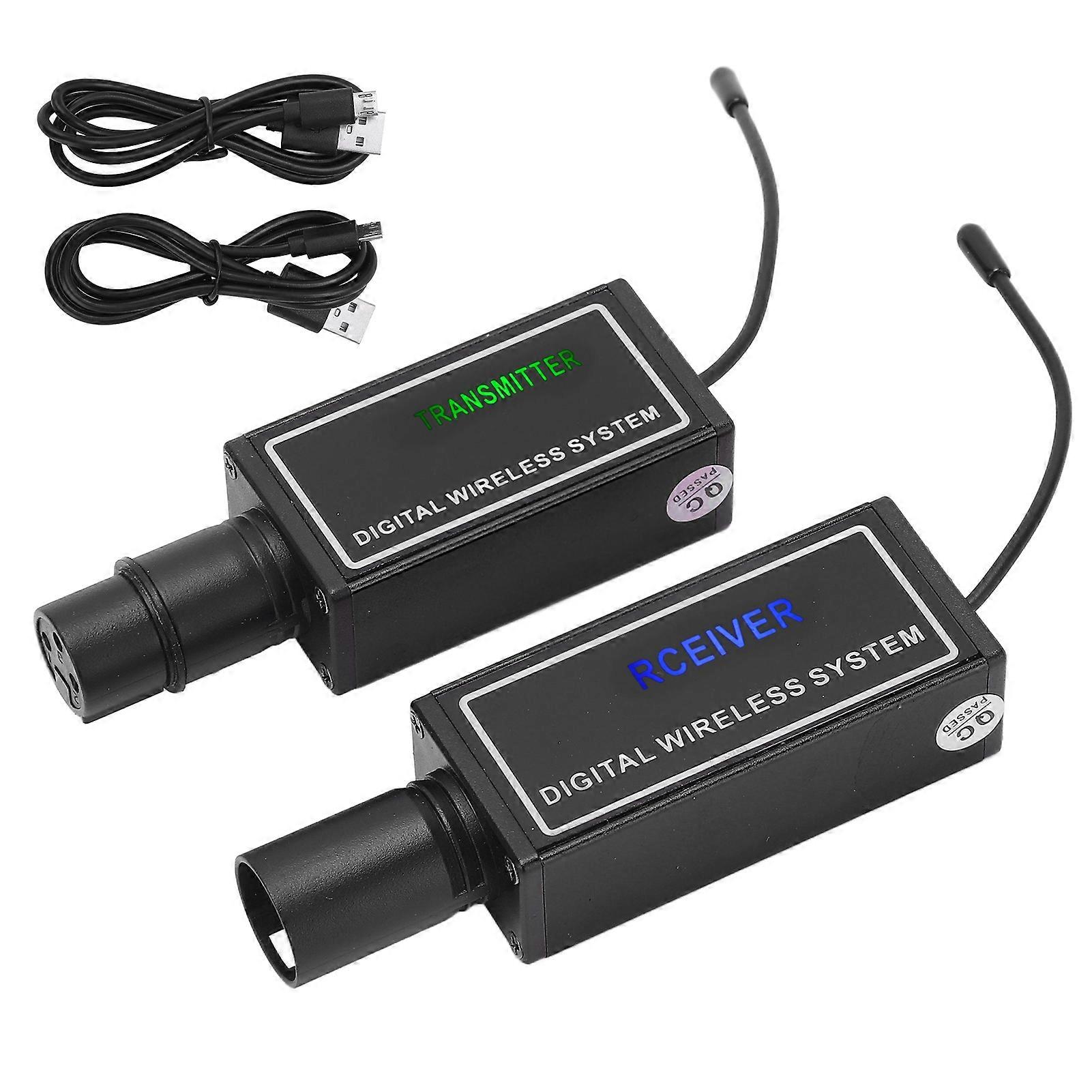 Sistema Microfonico Wireless Audio Trasmettitore XLR Ricevitore con 10 Canali per Studio di RegistrazioneNero