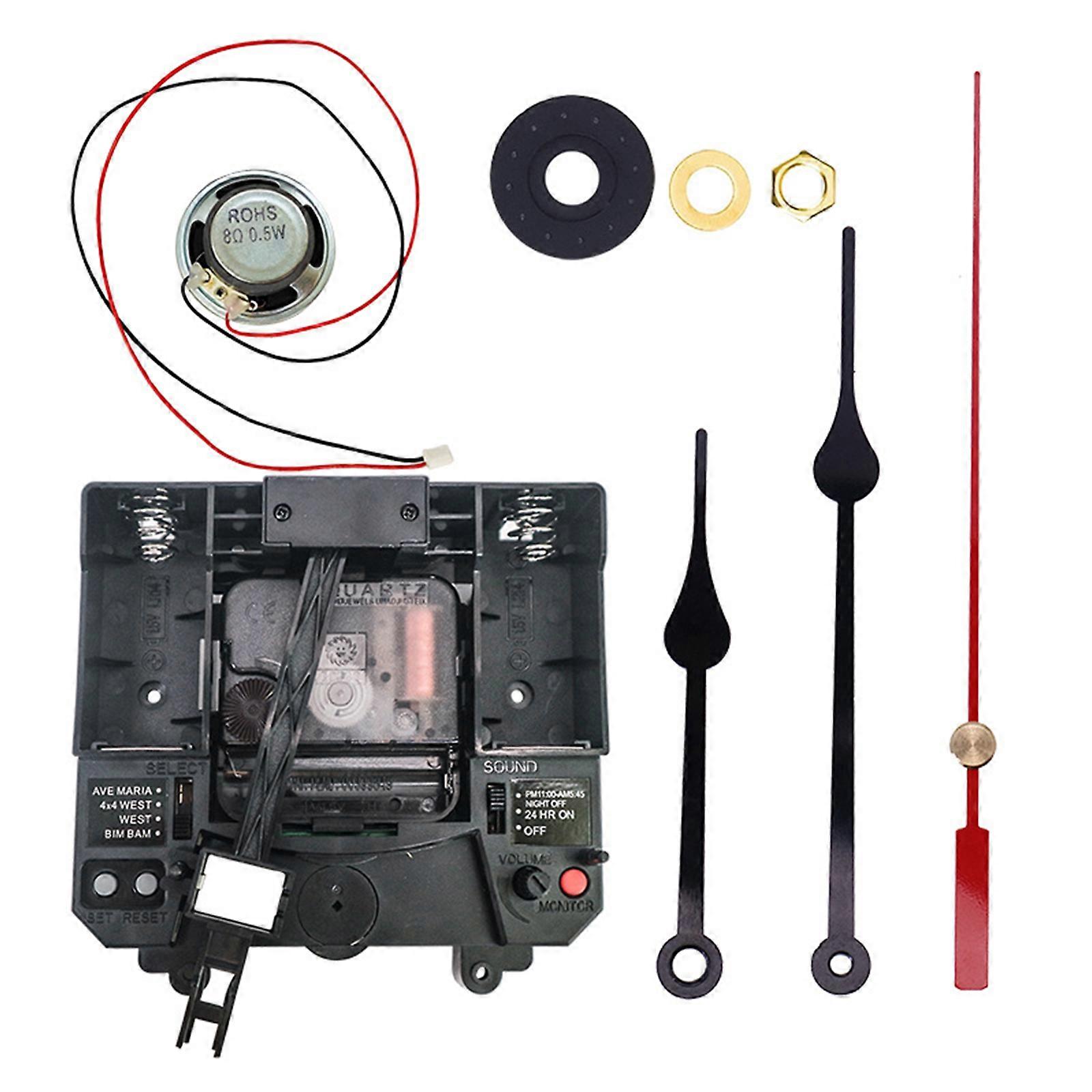 DIY Kit Wall Clock Movement Quartz Pendulum Chime Music Box Adjust Volume