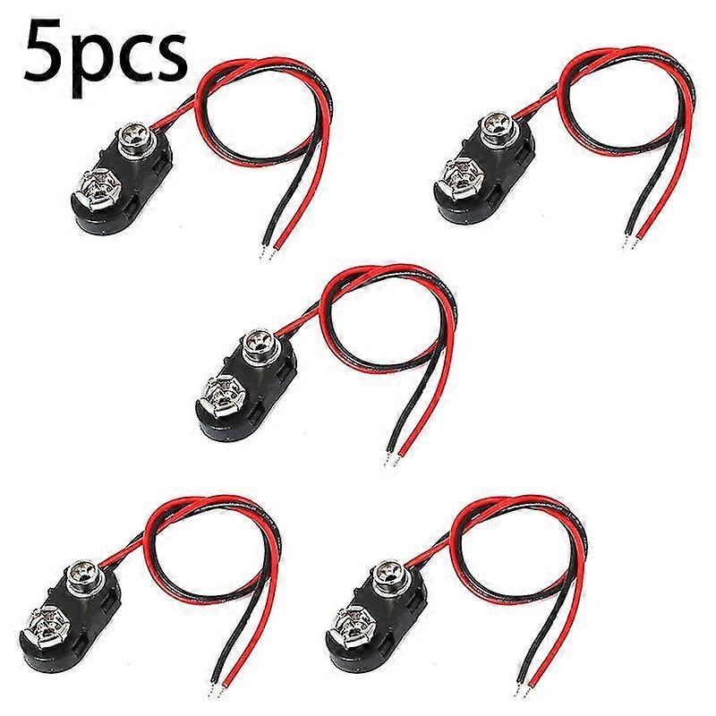 15cm Double Wires Lead Press Buckle I Type 9v Battery Clip Connector Plug Holder