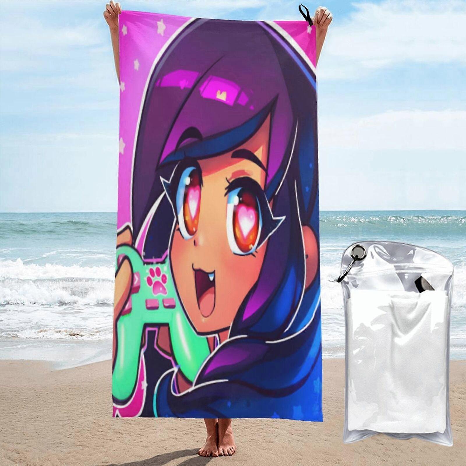 p329Aphmau Beach Towel Absorbent Large Towel 3D Cartoon Towel LXMT2452