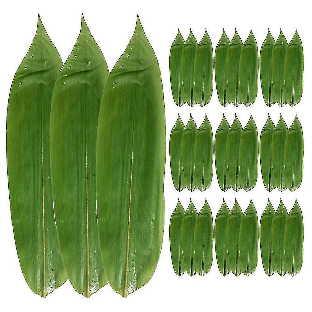 100 stk blader til dekor sashimi blader matte sushi blader ornament restaurant bambus blader - jv