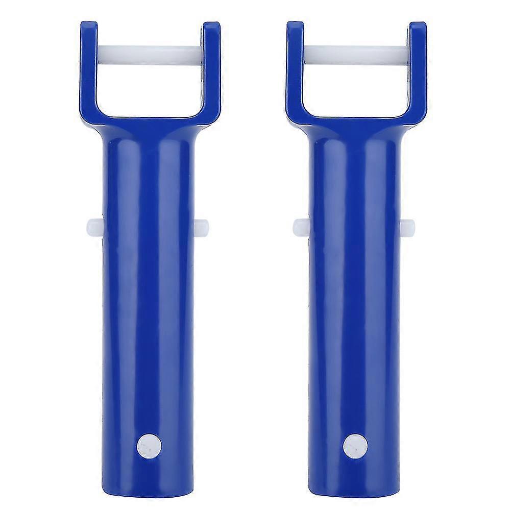 Swimming Pool Accessories - 2Pcs V Shape Clip Brush Head Handle Replacement (Blue)