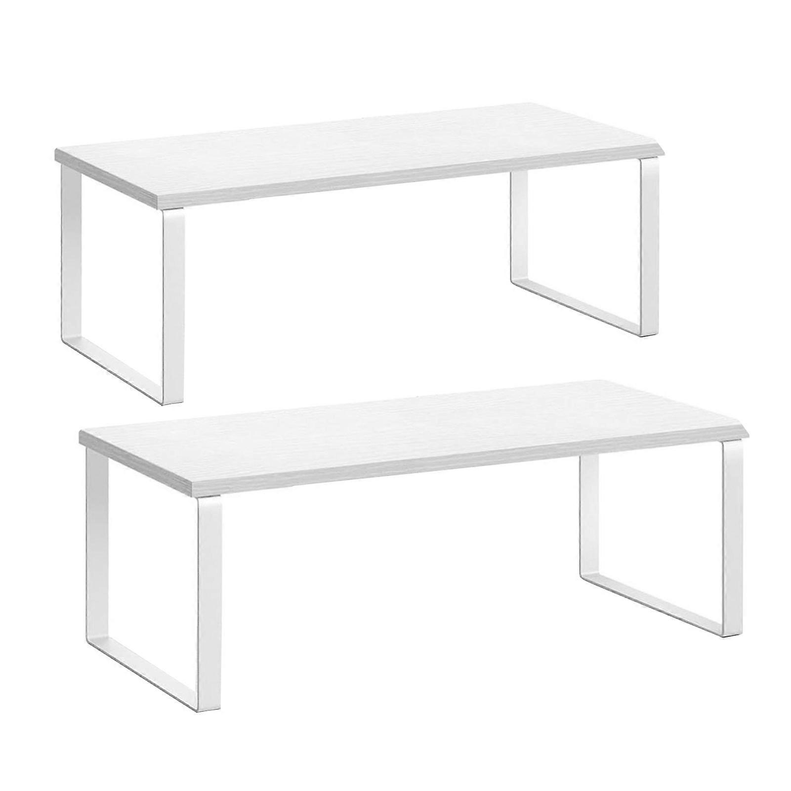 2Pcs Cabinet Organizer Shelves Strong Load-bearing Stackable Multipurpose Spice Racks Kitchen Counter Shelves
