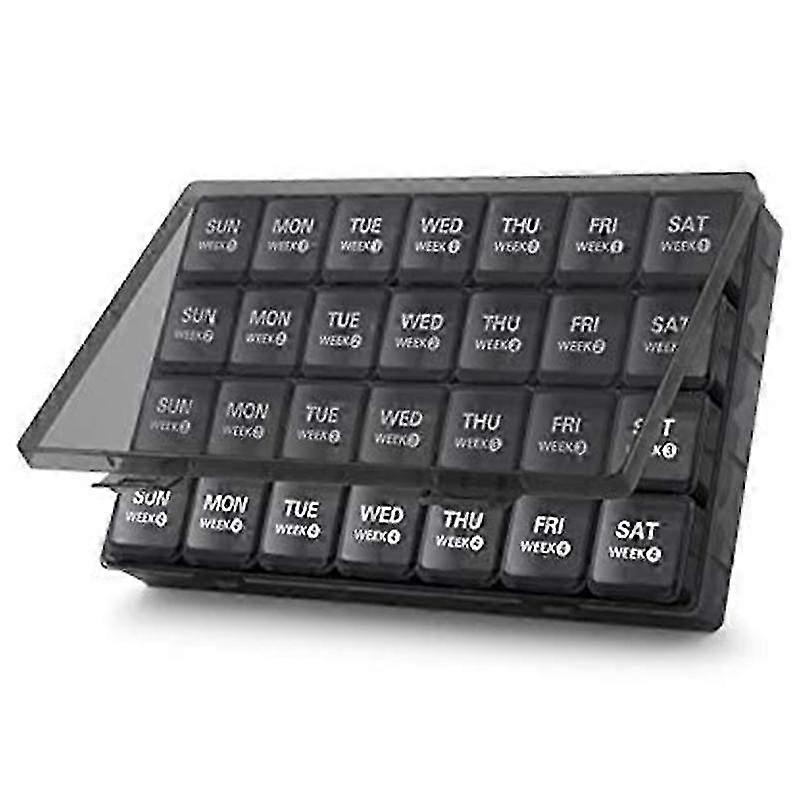 Monthly Pill Organizer 28 Day Pill Box Organizerd By Week, Large 4 Weeks Pill Cases With Dust-proof