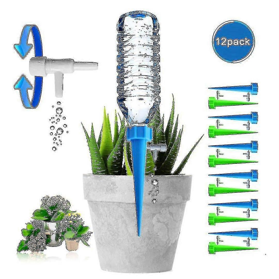 12 Pack Plant Automatic Watering Device,self Spikes System With Slow Release Control Valve,dripper Edition