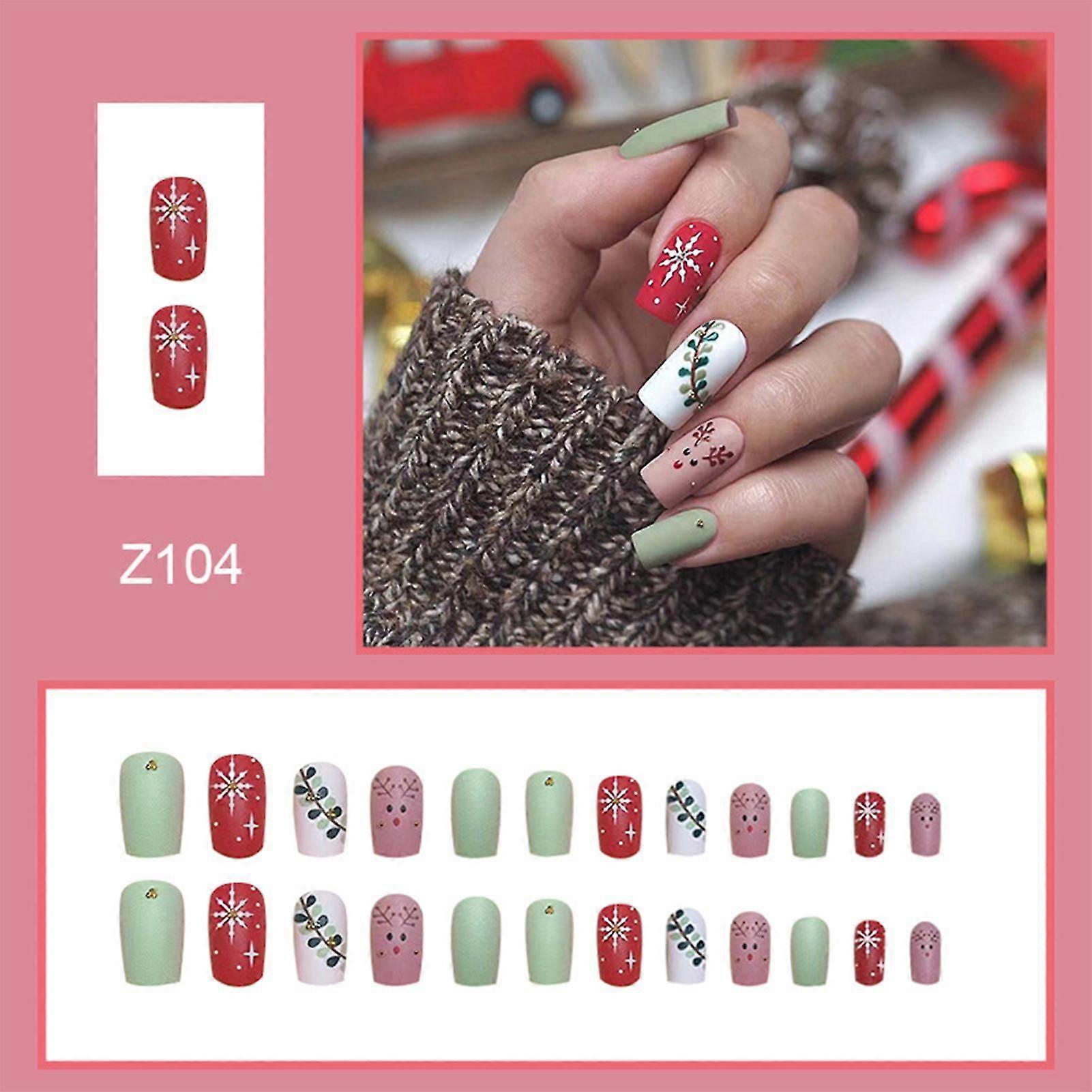 Golden Beads Multicolor False Nails Ultra-flexible Lasting Com  Jelly Glue Model