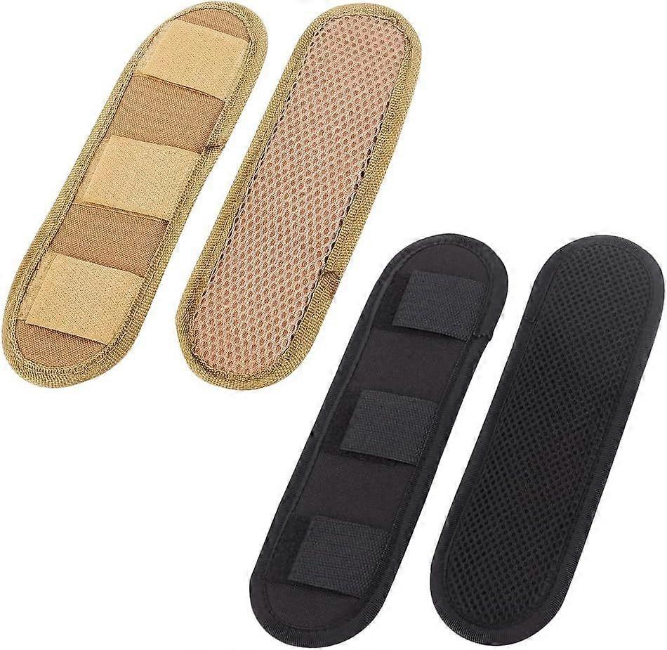 2Pcs Tactical Vest Shoulder Strap Pads Canvas Cushion Pad Black Brown Mesh Protect Pads Universal Removable Protection Pad for Backpack Shoulder Strap