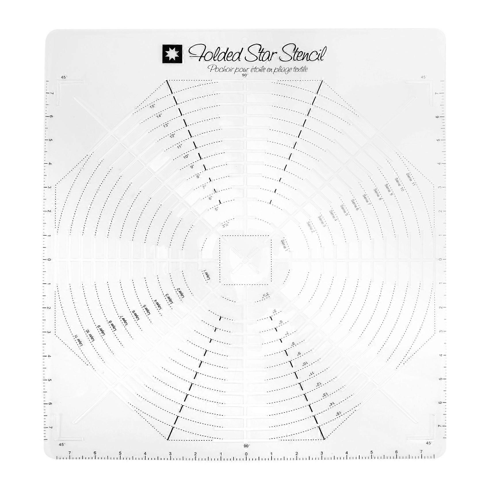 Folded Star Guide Template for Fabric, Printed Interfacing Templates Made for Use with Round or Squ