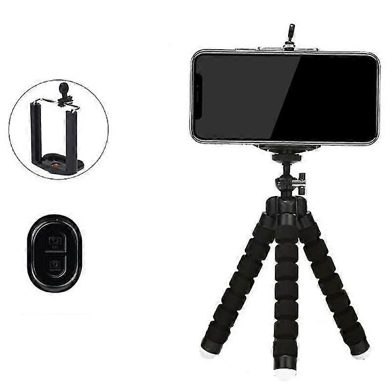 Phone Tripod, Flexible Mini Travel Tripod For Smartphone S Camera Mobile Phone 5.5 Inch Adjustable Holder With Mounted Bluetooth Remote Shutter,8955