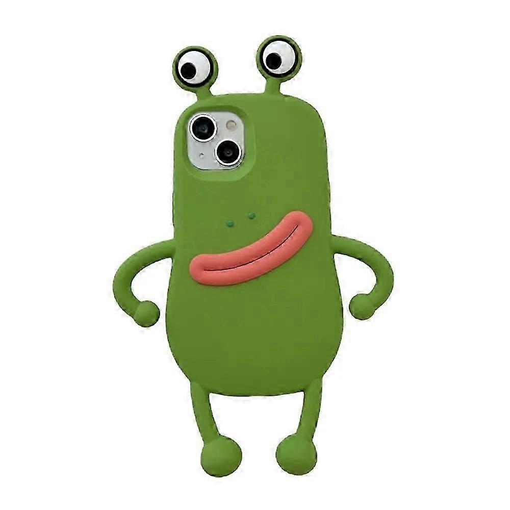 For iphone  Cute 3D Cartoon Twisted Mouth Frog shaped Phone Case for iphone 14 13 12 Pro Max Soft Silicone Anti Drop TPU Cover